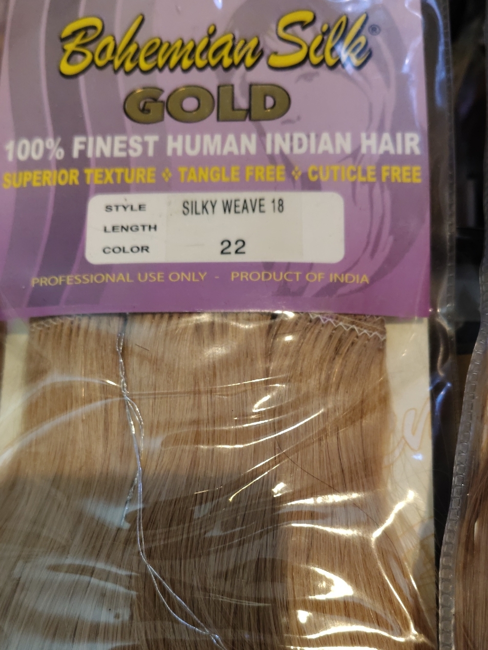 Gold Silky Weave 18 - Color 22 Blonde Human Hair Weft Closeout Price